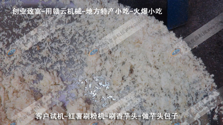 紅薯刷粉機-刷芋頭粉-芋頭包子-客戶試機-贛云機械